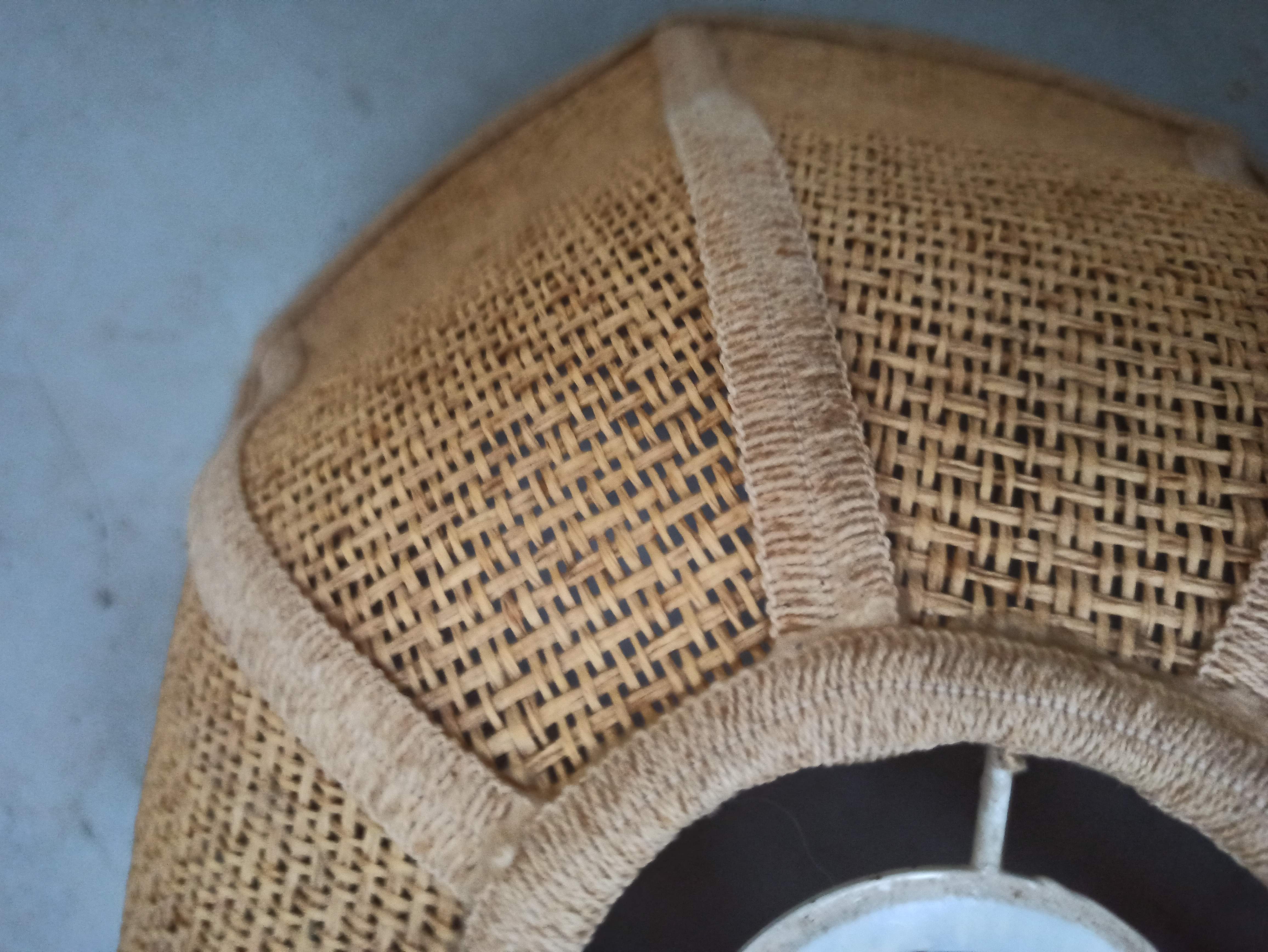 Suspension in jute and braided wicker - lampshade