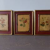 3 paintings with floral motifs