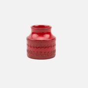 Vintage red ceramic vase by Bitossi, designed by Aldo Londi, Rimini Rosso series.