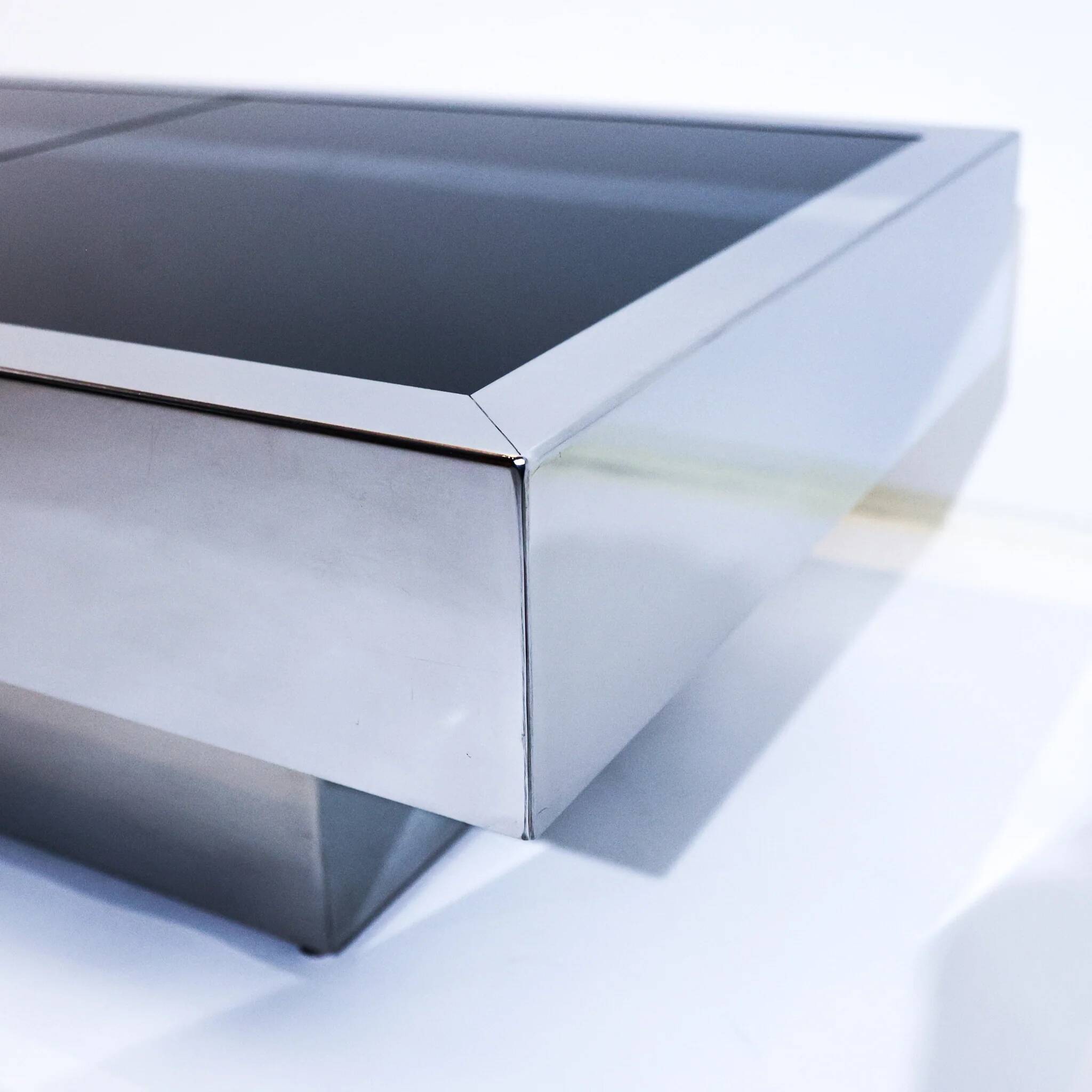 Vintage bar coffee table attributed to Willy Rizzo for Cidue, 1970s.