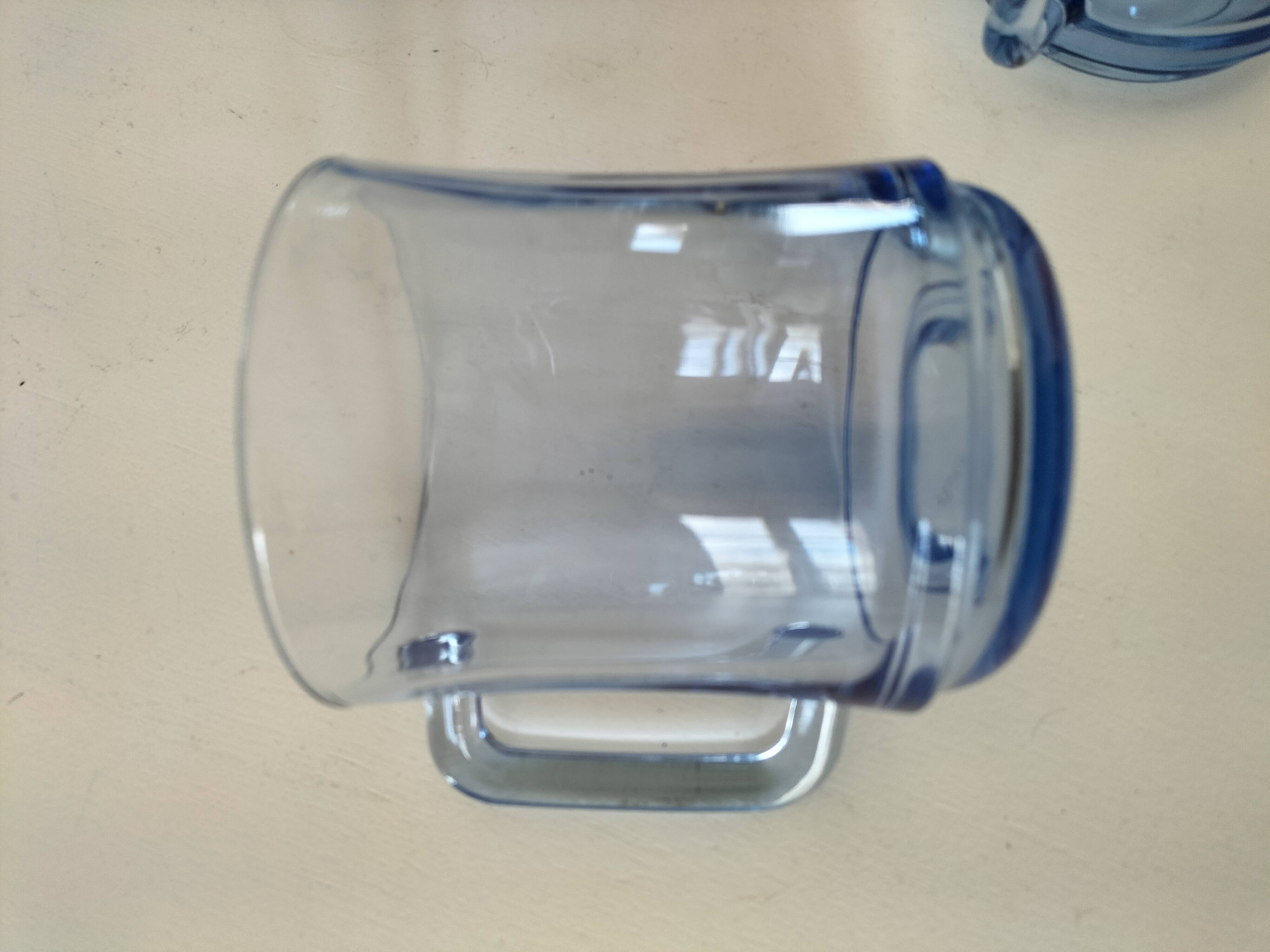5 transparent blue Duralex mugs – French manufacturing
