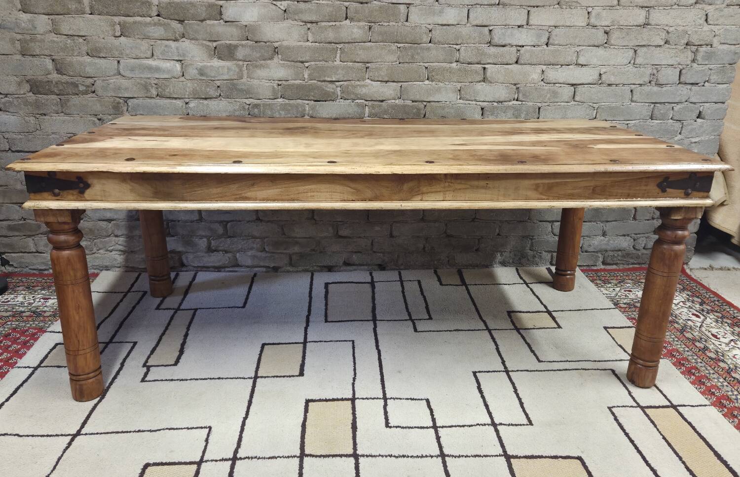 Large solid wood dining table