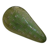Large olive green Keralux Boch earthenware dish