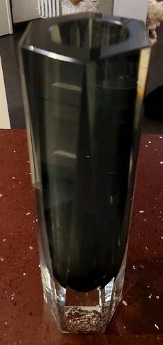 Vase Vintage En Verre Murano Sommerso Goutte Gris Fumé Transparent Années 6
