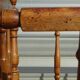 Old wooden cradle, all in walnut