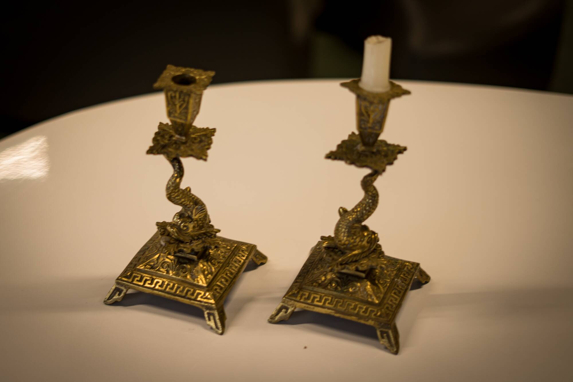 Pair of fish candlesticks