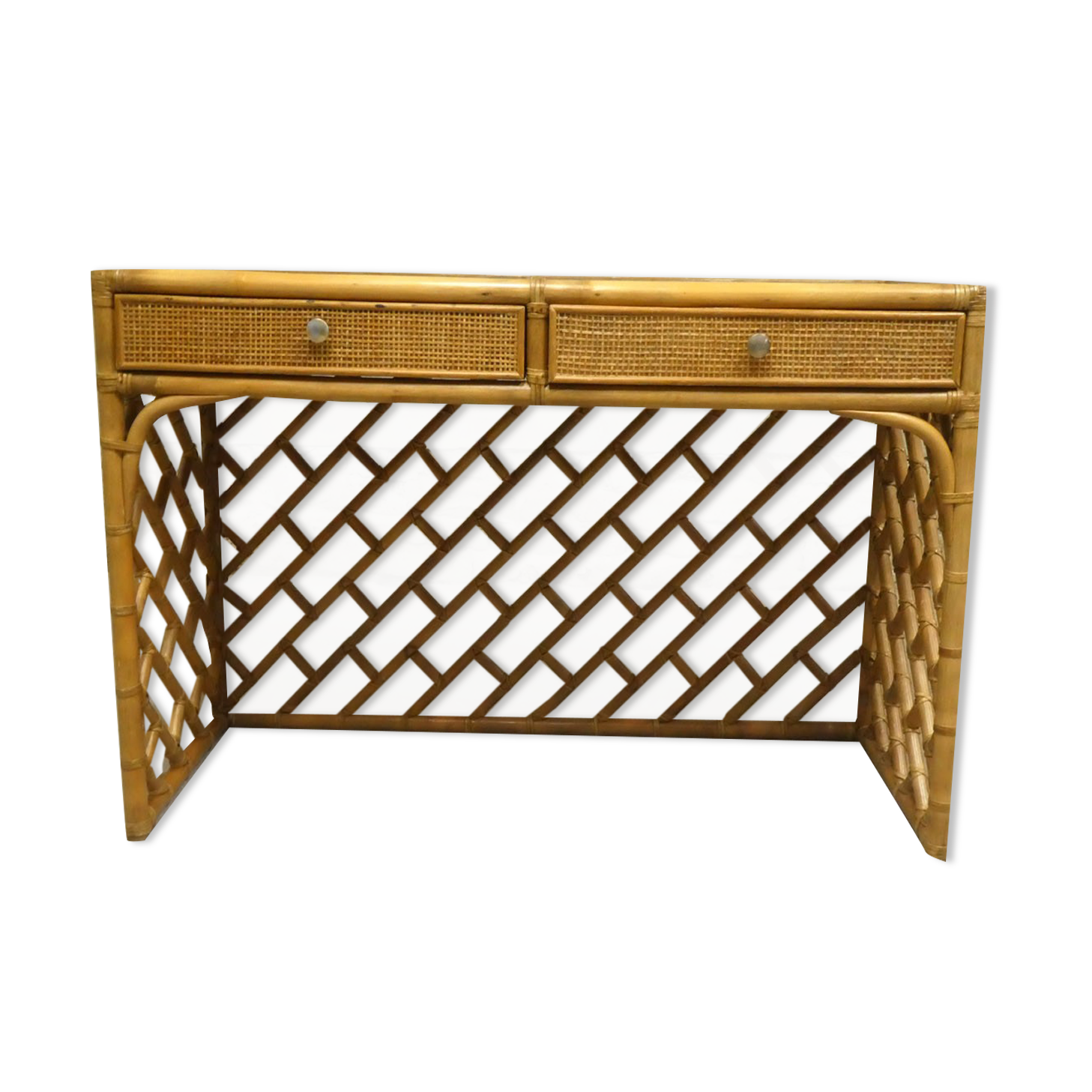 Bamboo dressing table console, 1970