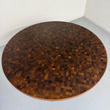 Vintage marquetry wooden table designed by Dieter Waeckerlin for Idealheim an70.