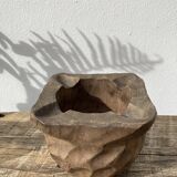 Wooden ashtray from the 1970s vintage brutalist style