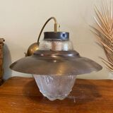 Glass and brass pendant light