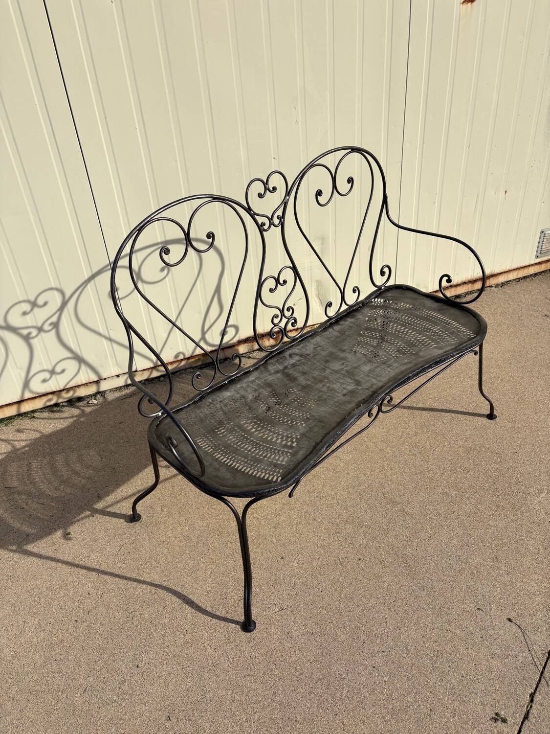 Wrought iron garden bench