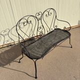 Wrought iron garden bench