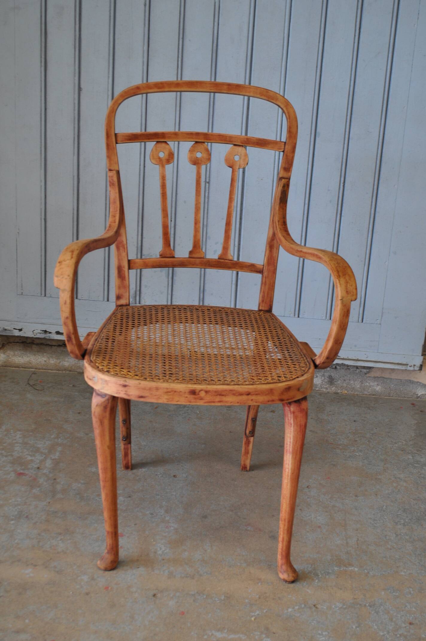 Retro canned armchair.