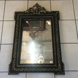 Louis XV blackened wooden mirror 50x90cm