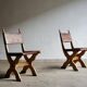 Pair of gothic style leather chairs