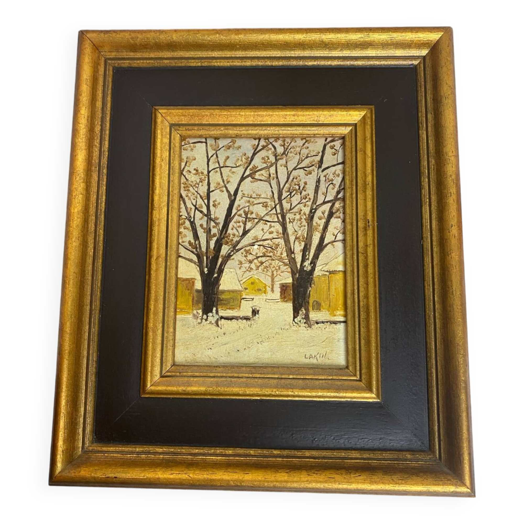 Oil on canvas signed “The two chestnut trees”