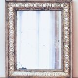 Old mercury mirror, in carved wood with silver leaf