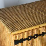 Vintage woven rattan sideboard - 1960
