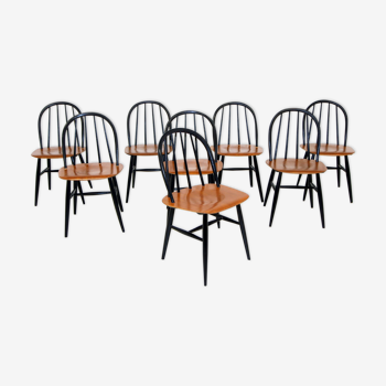 Set of 8 chairs, Ilmari Tapiovaara, Edsbyverken, Sweden, 1960