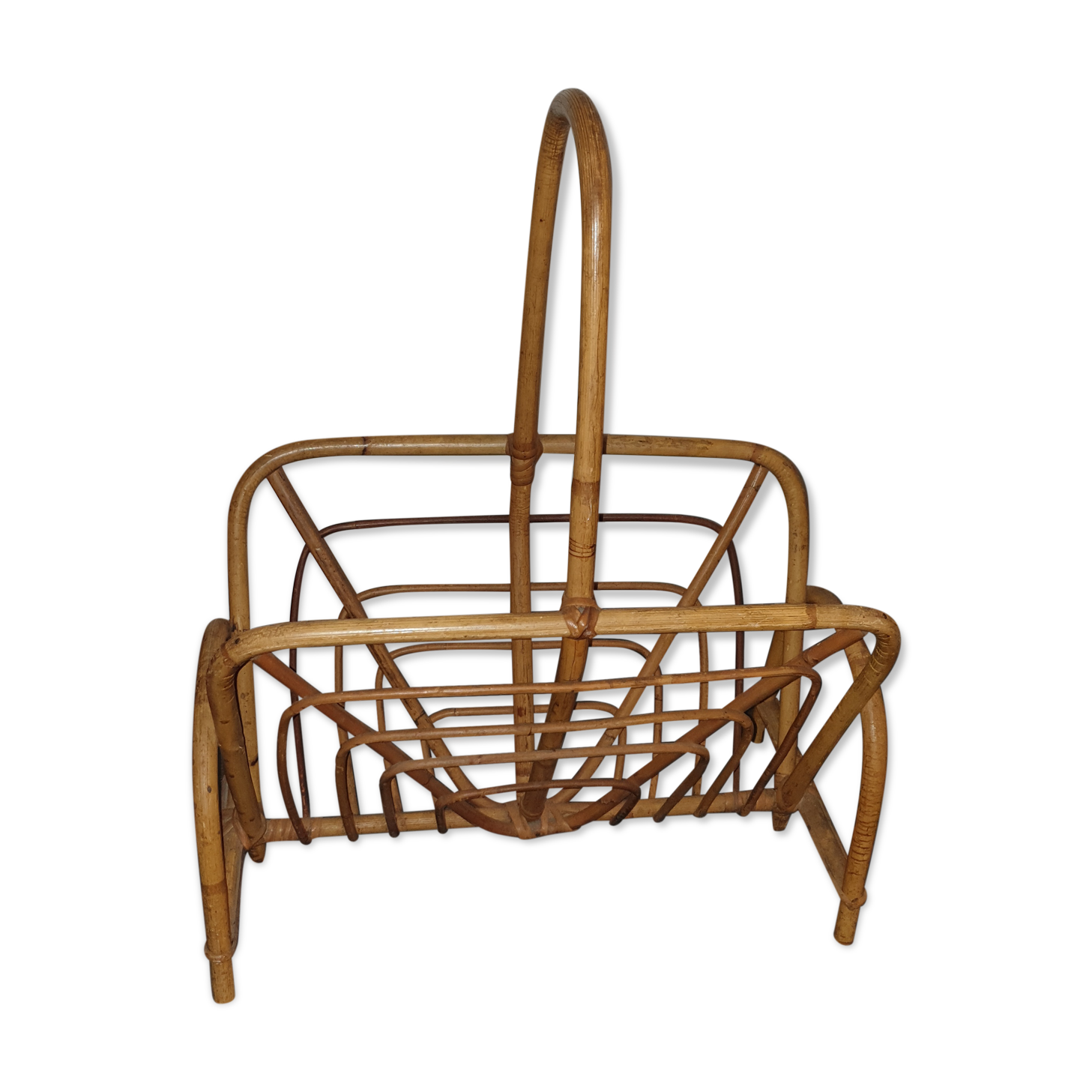 Rattan magazine holder