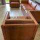 Gold leather salon by Charles Pfister for Knoll 1970