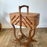 Travailleuse en bois de hêtre années 50