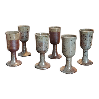 6 mazagrans pyrite stoneware flutes