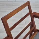 1970s, Danish lounge chair, original condition, furniture wool fabric, teak wood.