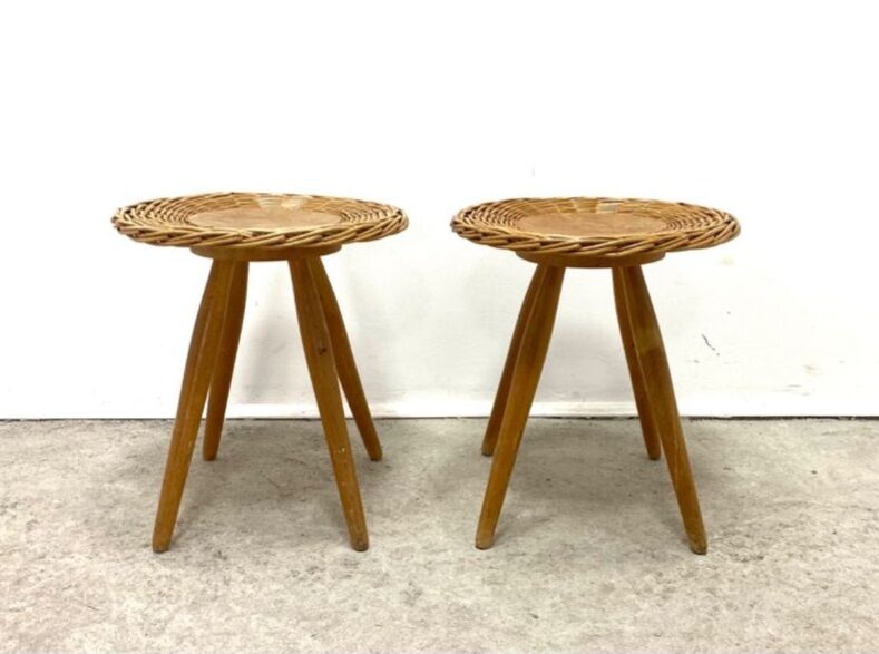 Paire de tabourets design Jan Kalus par úluv, vintage tchèque 1960s