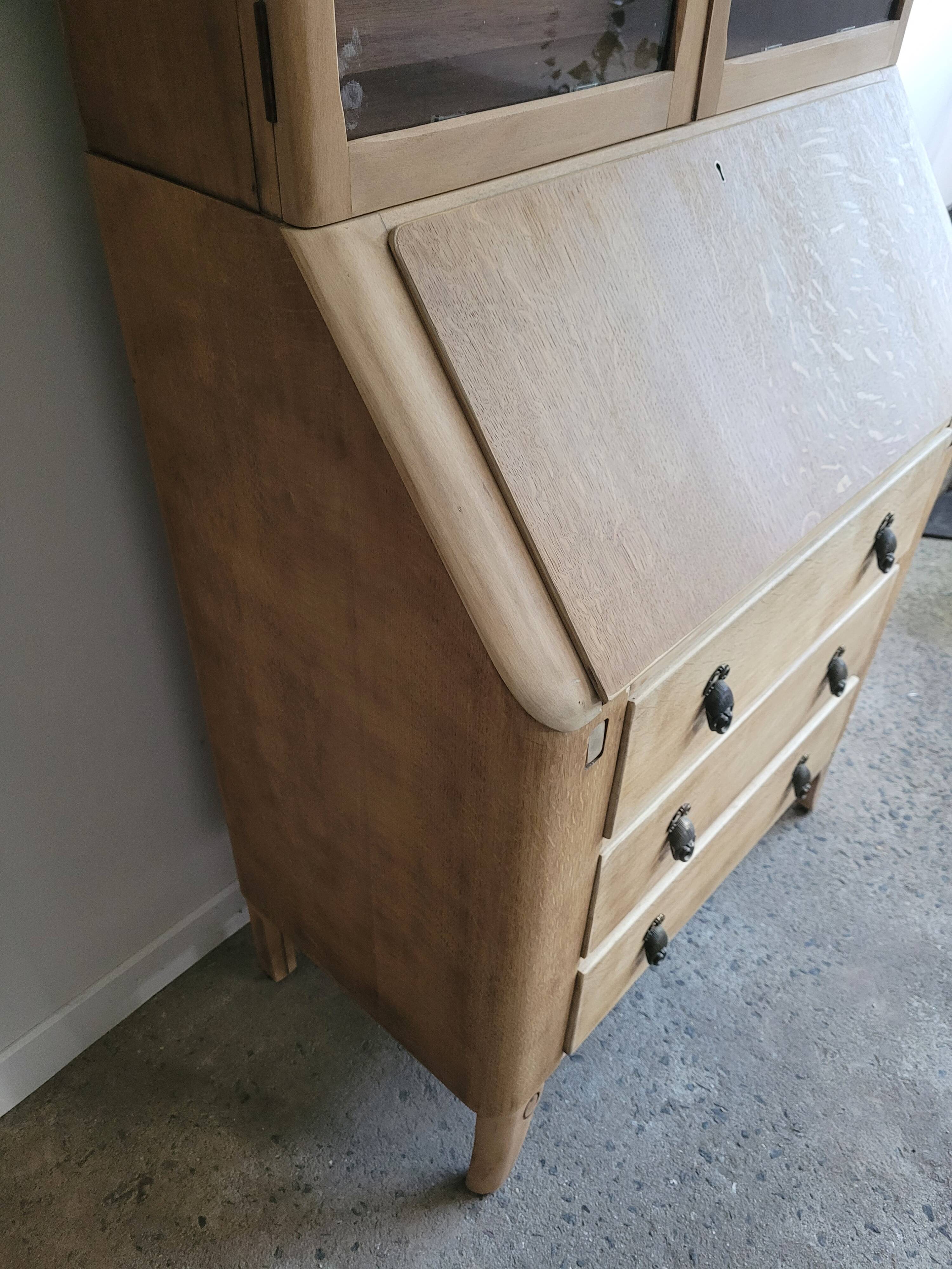 Antique English secretary display cabinet