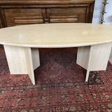 oval travertine table from the 70s