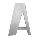 Lettre A art déco zinc gris argent