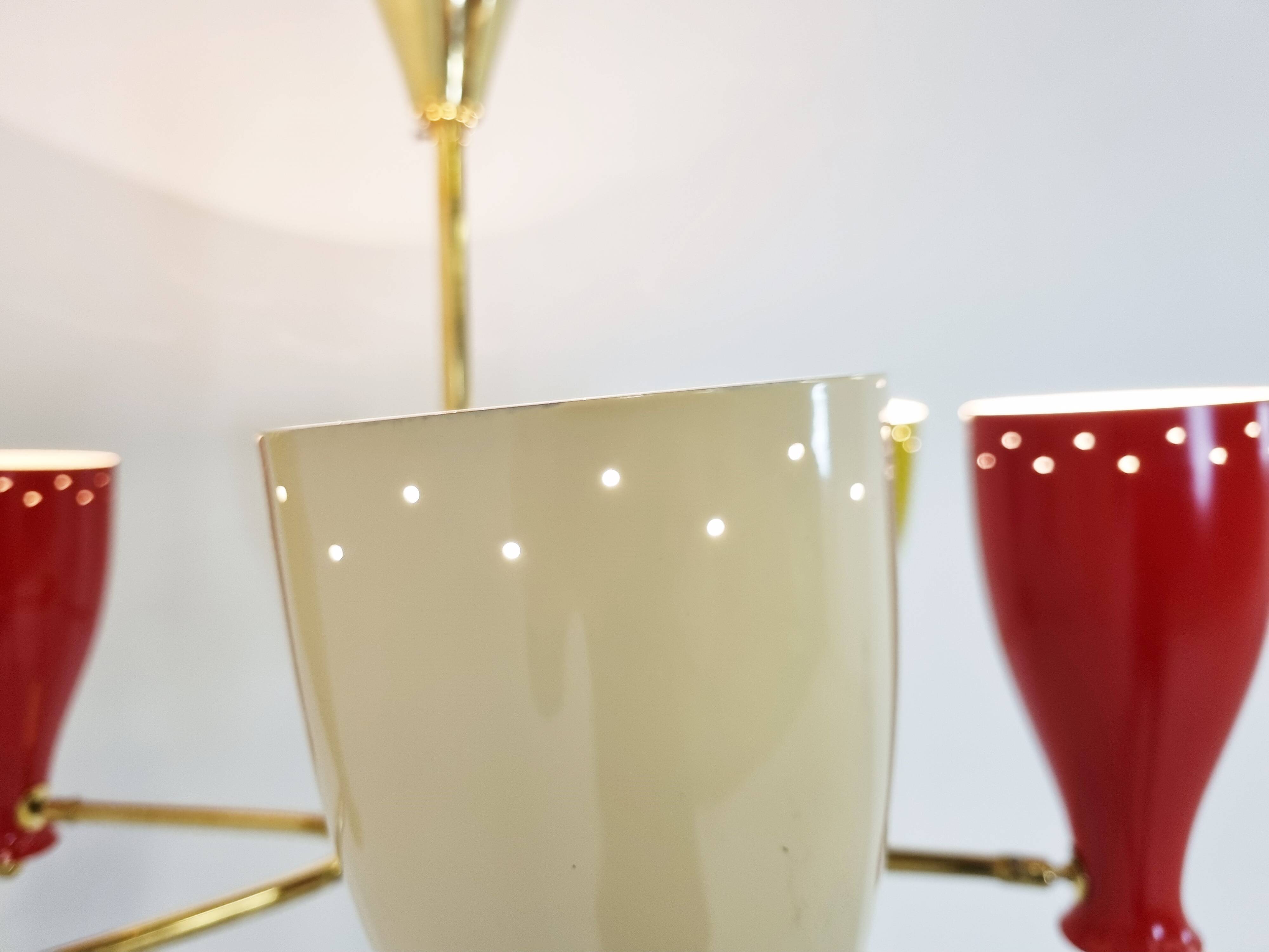 Mid century coloured chandelier, 1950s