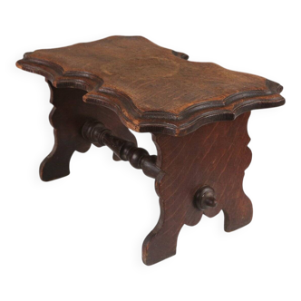 Wooden provincial Rustic Stool, France 1880s