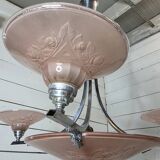 Art Deco chandelier in chromed metal from the 1930s