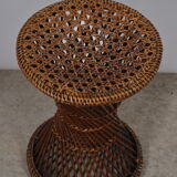 Tabouret diabolo en rotin