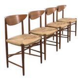 Chaises de salle à manger par Peter Hvidt, ensemble de 4