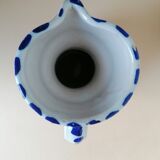 Pitcher glazed stoneware blue and white
