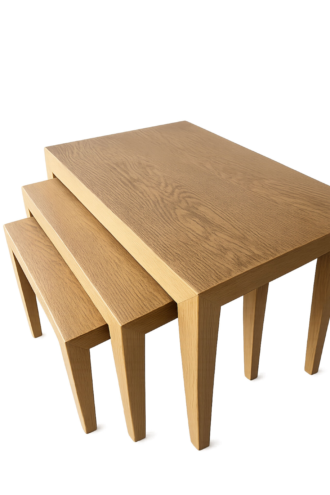 Nesting tables in oak by Severin Hansen