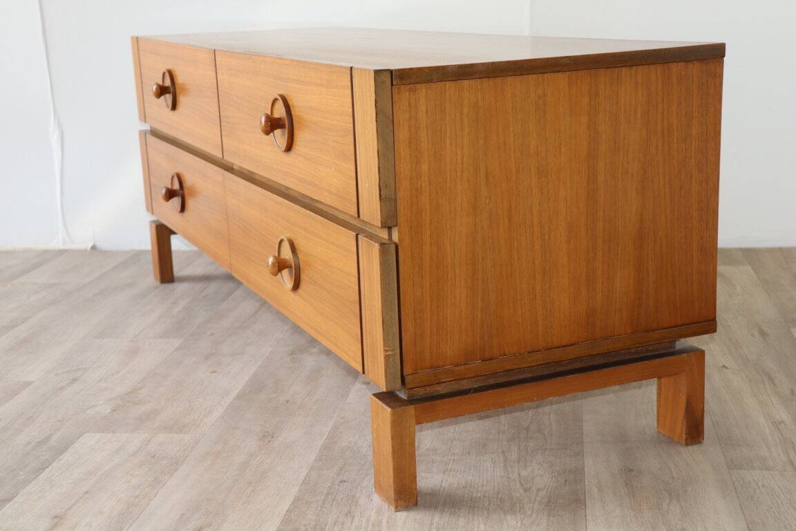 Vintage low teak sideboard, 1970