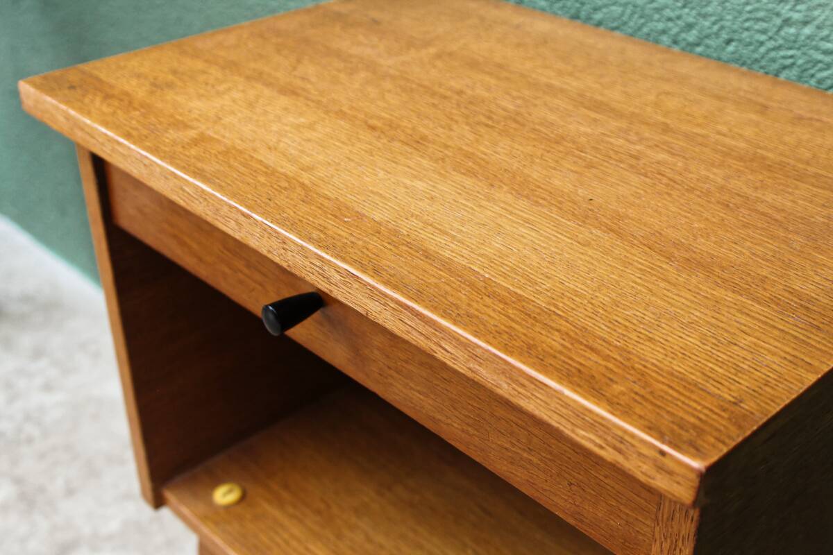 60s bedside table, compass feet