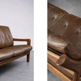 Vintage Mid-Century Danish Modern 3-Seater Brown Leather Sofa by Georg Thams