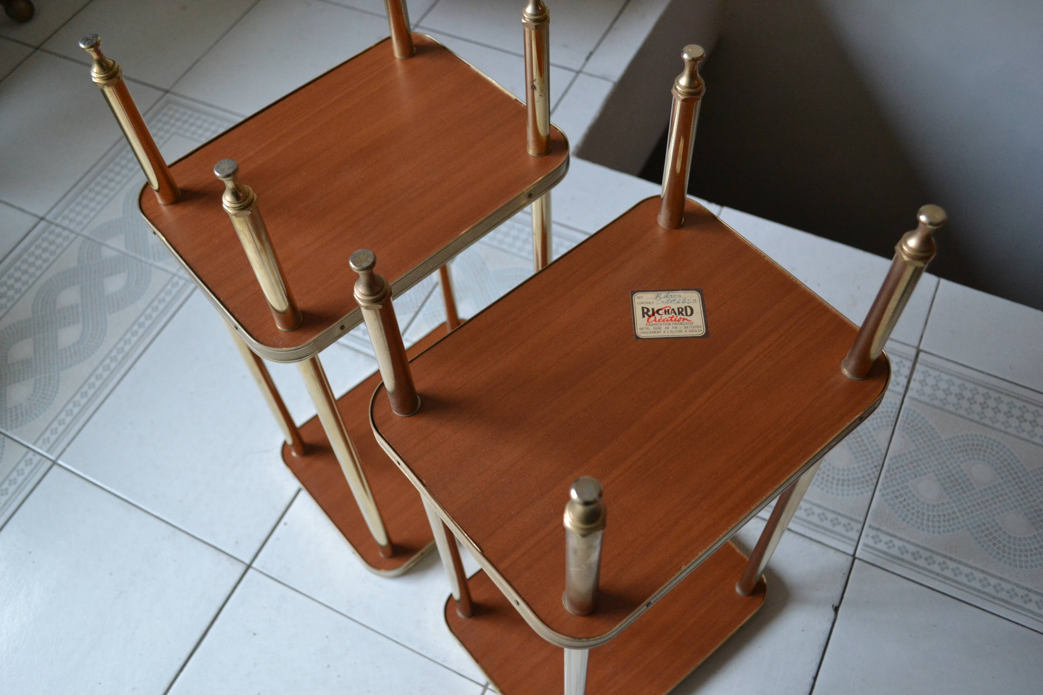 Pair of extra tables sofa tips Richard Creation 50s