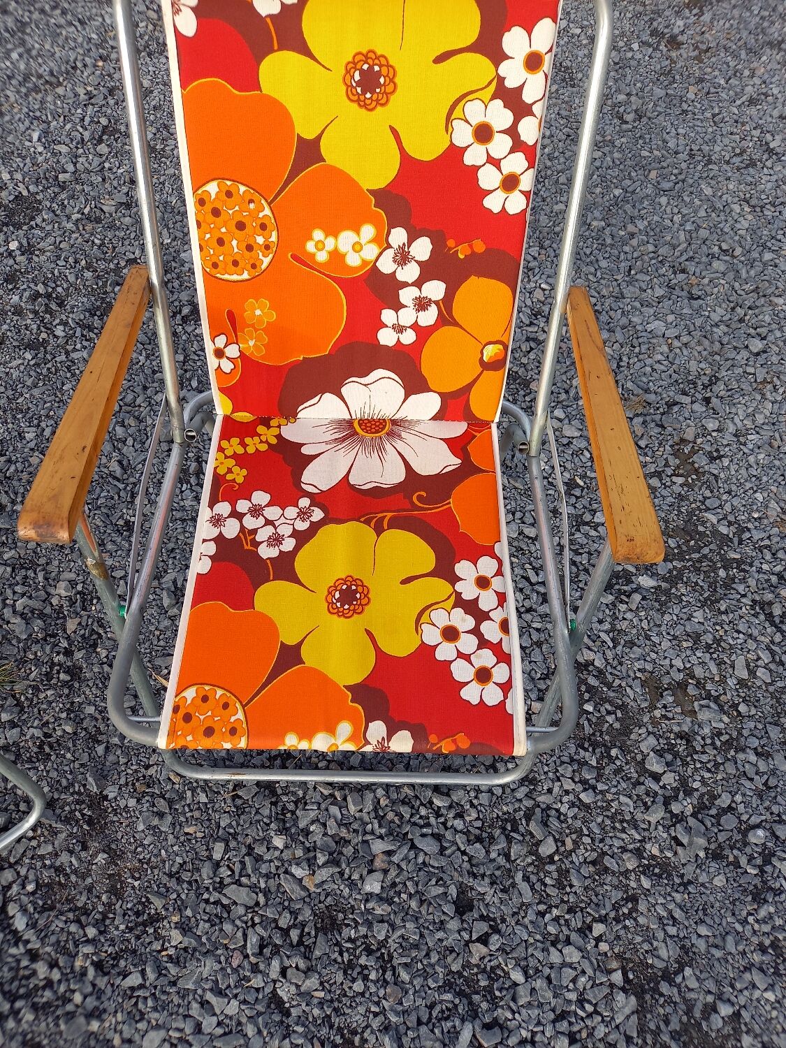 2 folding armchairs camping or beach vintage 70