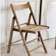 Pair of folding wooden chairs
