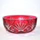 Saint-Louis Massenet cut crystal bowl lined with Raspberry Red OVERLAY