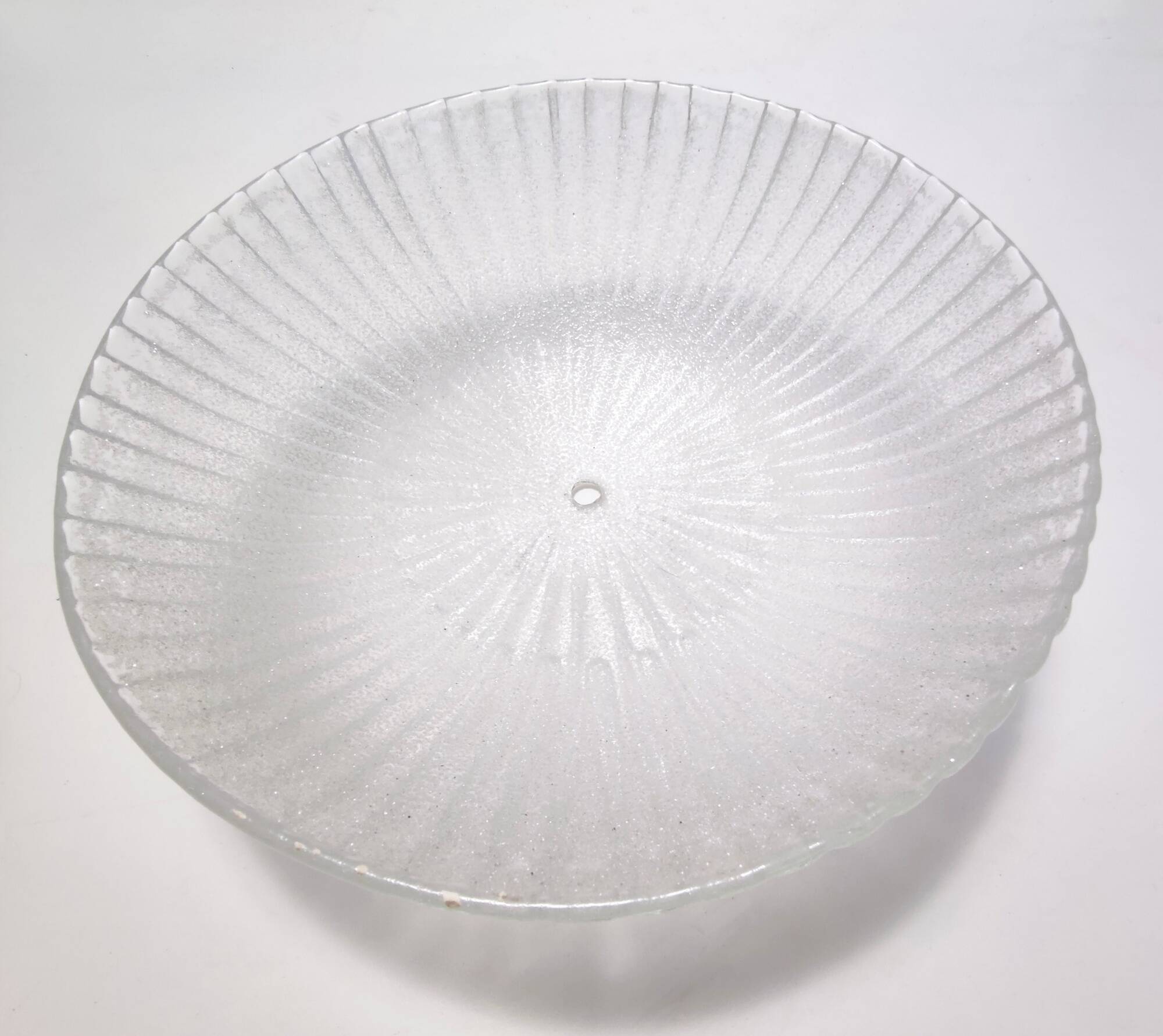 Pair of Round Murano Glass Ceiling Lights or Sconces, Italy