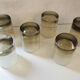 6 vintage whisky glasses in smoked thick glass