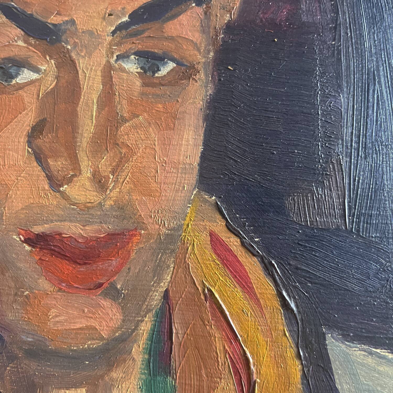 Painting 1942 "The Young Man with the Scarf"