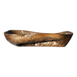 Vintage olive wood tray, serving dish, trinket, brutalist